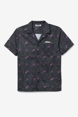 FILA Topo Caban Shirt Shirts Black,Mens Clothing | CA.RMQZFB028